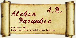 Aleksa Marunkić vizit kartica